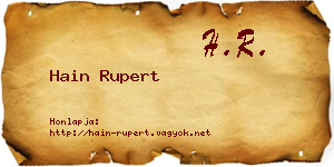 Hain Rupert névjegykártya